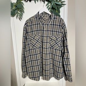 DULUTH TRADING CO Men’s 100% cotton plaid long sleeve button down shirt …